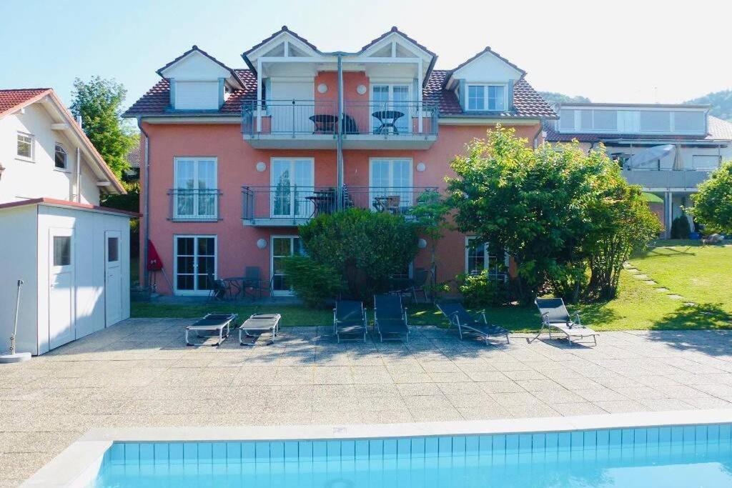 Die Seeblume - Ferienwohnung Mit Pool Und Seeblick 博德曼路德维希港 外观 照片